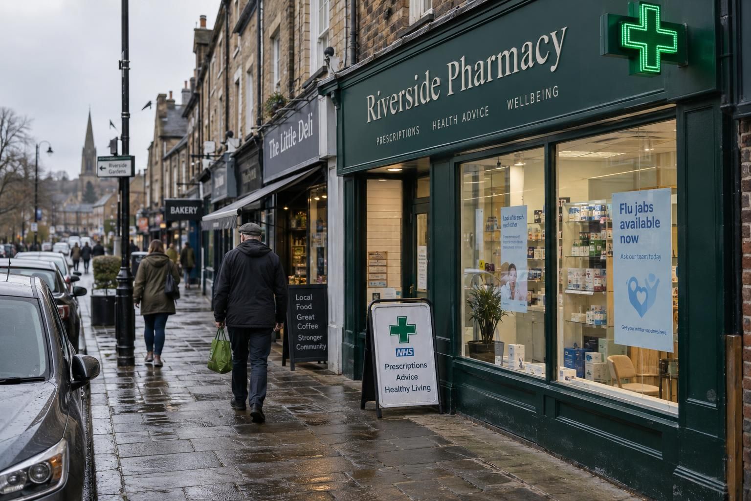 Independent community pharmacy on a British high street